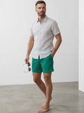 Juanjo linen shirt short sleeve grey stripe