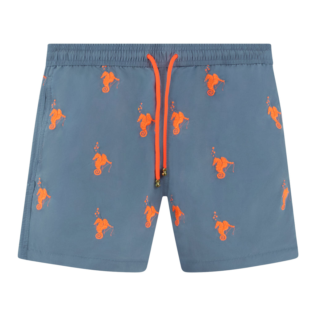 Swim Shorts Sea Horse Orange and Grey