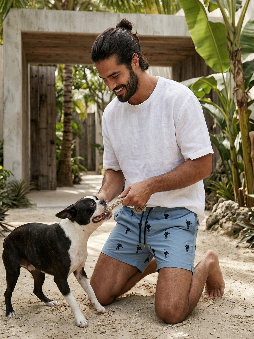 Swim Shorts Sea Horse Black and Grey