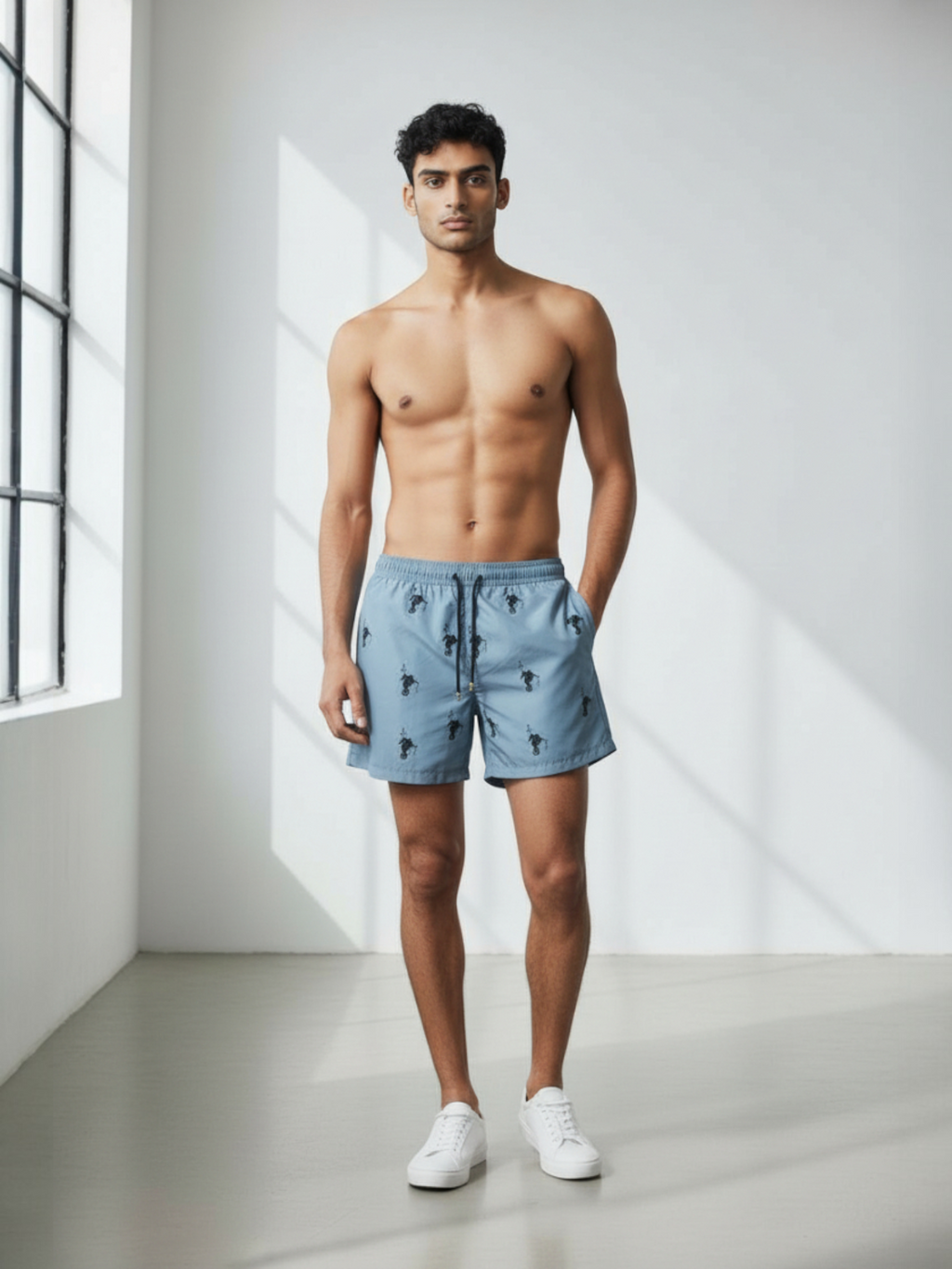 Swim Shorts Sea Horse Black and Grey