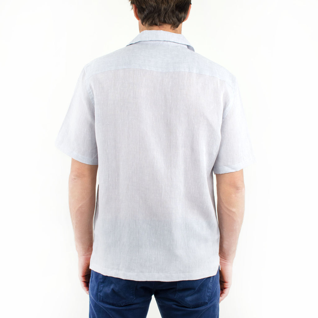 Short Sleeve Linen Shirt Grey