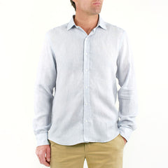Long Sleeve Linen Shirt Grey