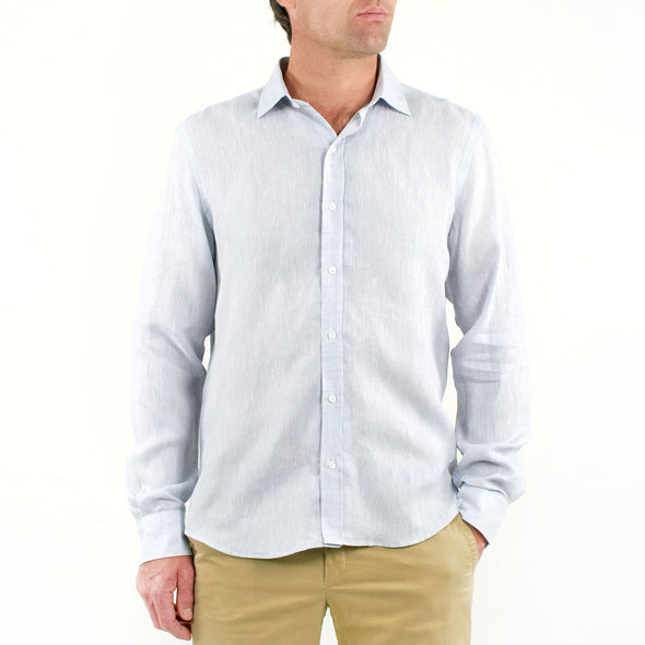 Long Sleeve Linen Shirt Grey