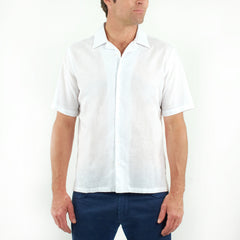 Short Sleeve Linen Shirt White