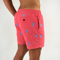Swim Shorts Seahorse Rodeo Hot Coral