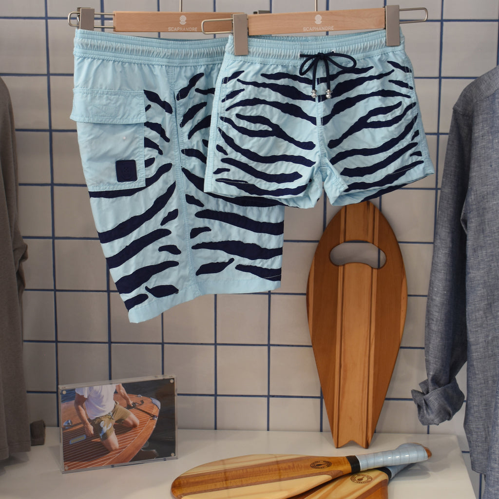 Kids Swim Shorts Zebra Riva Blue